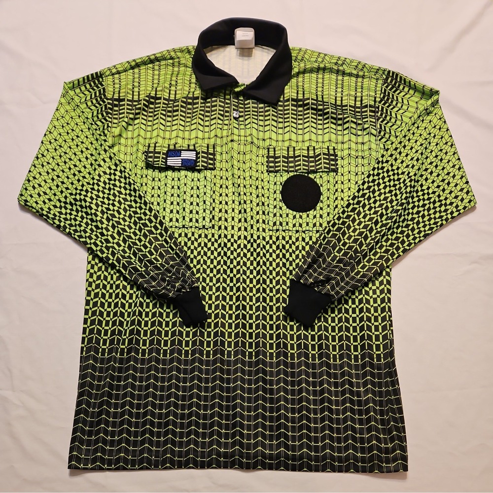 NISOA Referee Coolwick Longsleeve‎ Green Grid Shirt Large